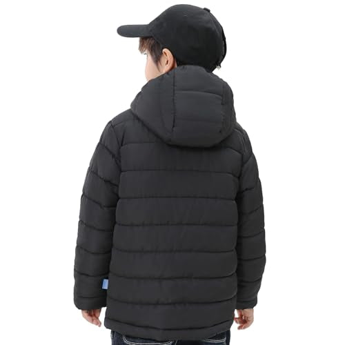 Beautiful Giant Unisex Kids Puffer Jacket, Water-Resistant Hooded Winter Coat for School Play, Sizes 2T-18