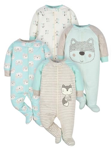 Baby Boys 4-Pack Sleep 'N Play Footed Pajamas