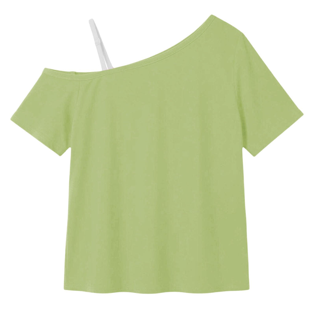 UHBYGV Girls Off The Shoulder Tops Casual Short Sleeve Loose Summer T Shirt Tops Trendy Cold Shoulder Blouses Cute Plain Tee