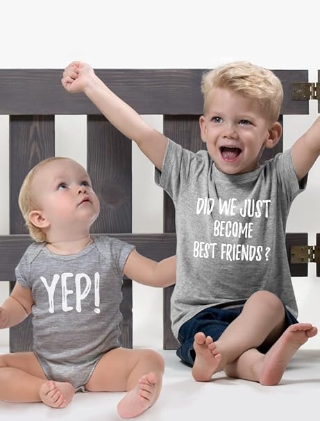 CREAIRY Did We Just Become Best Friends Big Brother Sister Little Brother Sister Matching Outfits Baby Boy Girl Shirt Romper