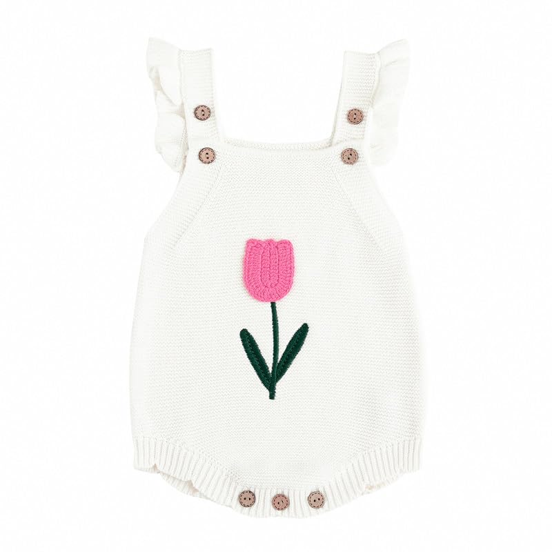 Simplee kids Baby Girls Sunflower Knit Rompers Knit Clothes for Newborn Baby Girls
