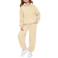 Hoodie Sweatsuit Set for Boys Girls 2 Piece Hooded Sweatshirt Jogger Sweatpants Tracksuit Kids Athletic Solid Outfits
