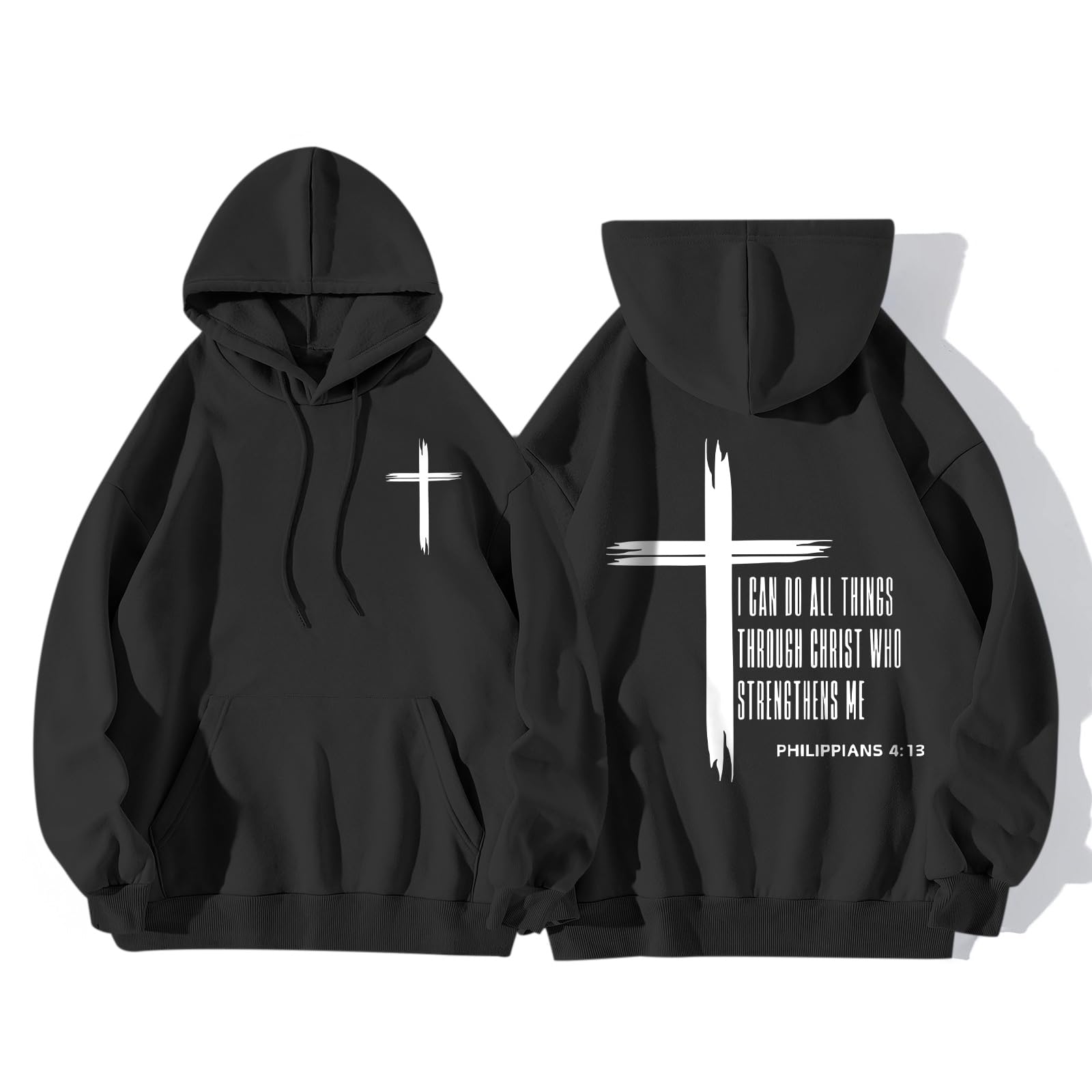 KEEVICI Christian Graphic Hoodies For Teen Boys Jesus Hoodie Faith God Sweatshirt Bible Verse Pullover Religious Tops