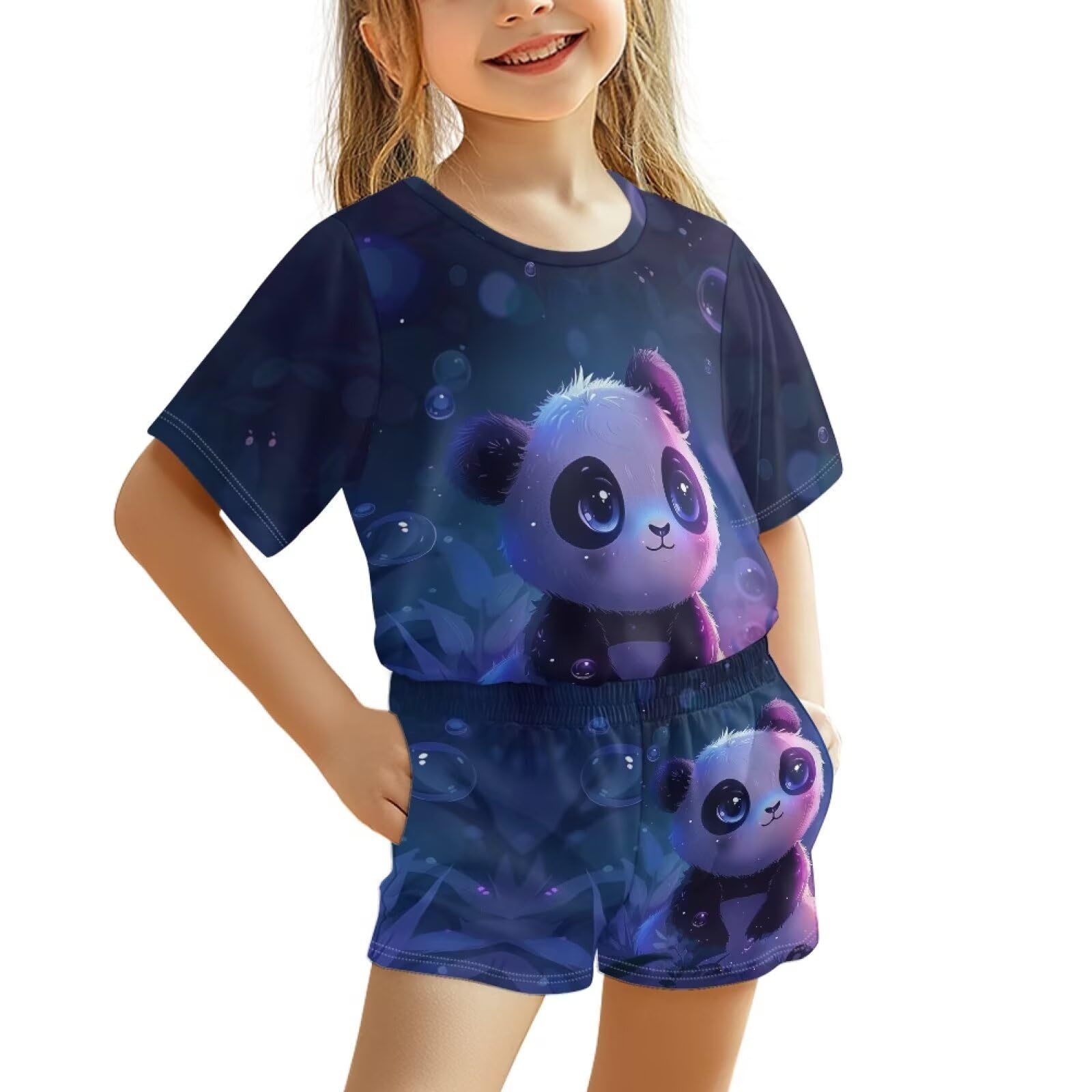 Upetstory Kids Summer Outfit for Girls Boys T-Shirt and Shorts Set Size 3-16