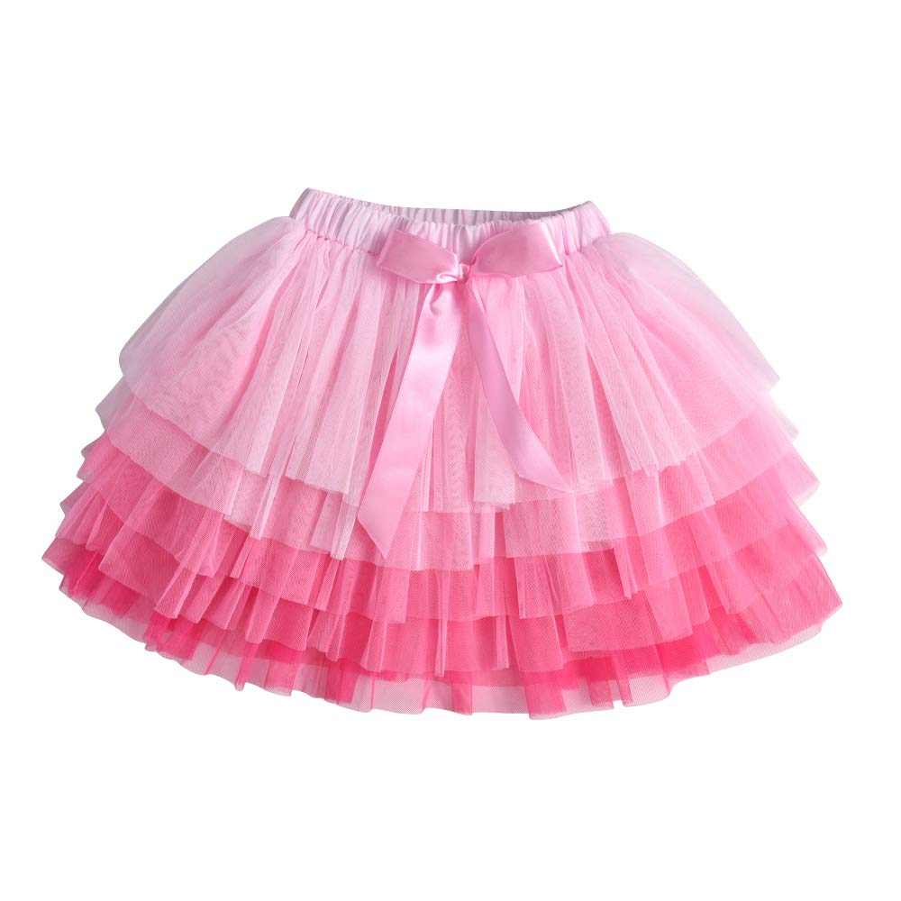 DXTON Girls Rainbow Flower Tulle Skirt Toddler Tutu Girls Clothes