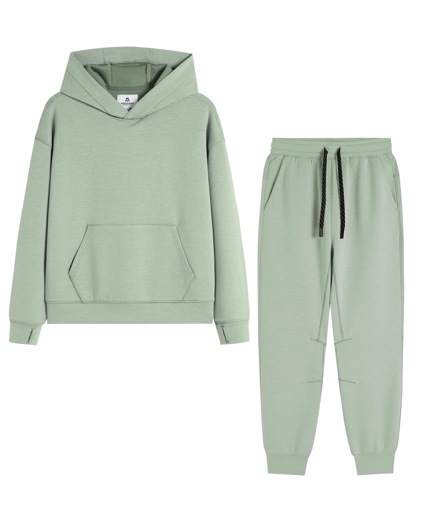 MERIDIANO Boys Sweatsuit 2 Piece Outfits Cozy Athletic Tracksuit Set Pullover Hoodie and Jogger Pants Kids Clothes Size 5-16