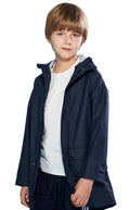 SOLOCOTE Kids Rain Jacket Hooded Lined Rubber RainCoats for Girls Boys Waterproof Windproof Size 5-14Y