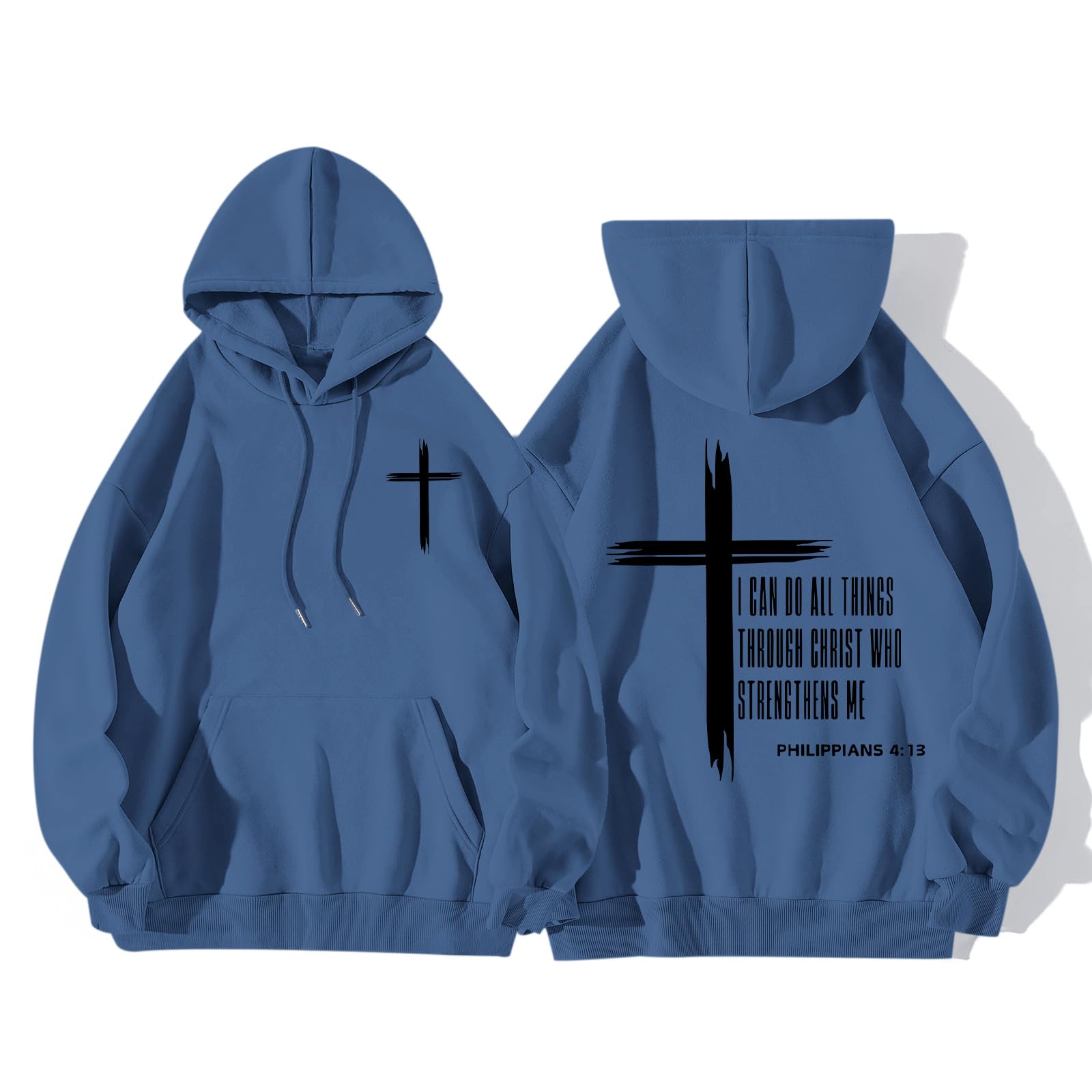 KEEVICI Christian Graphic Hoodies For Teen Boys Jesus Hoodie Faith God Sweatshirt Bible Verse Pullover Religious Tops
