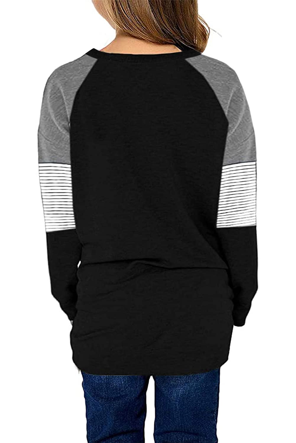 storeofbaby Girls Tops Casual Long Sleeve Shirts Loose Round Neck Tunic Blouse