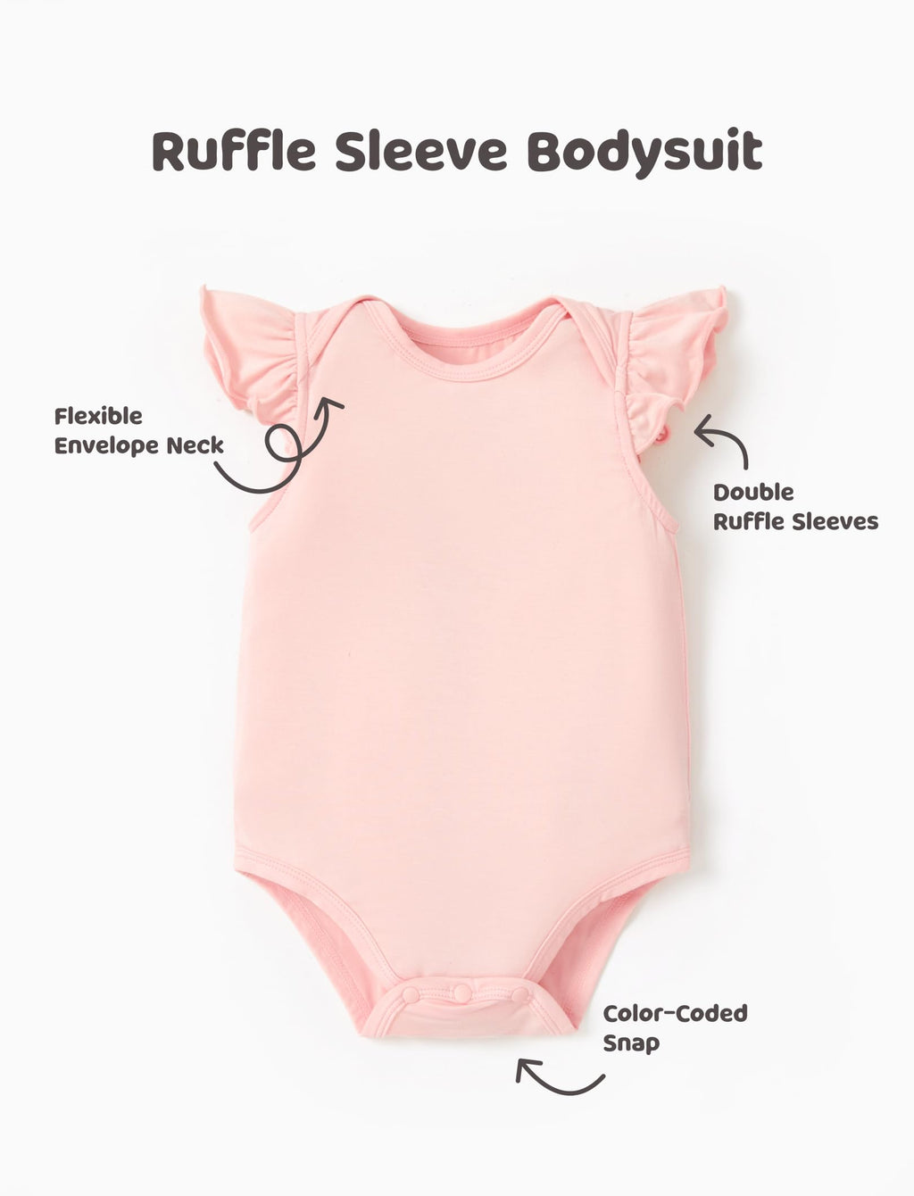 PATPAT Baby Girl Bodysuits 3-Pack - Soft Bamboo Viscose Summer Outfits for Newborn Infant and Toddler