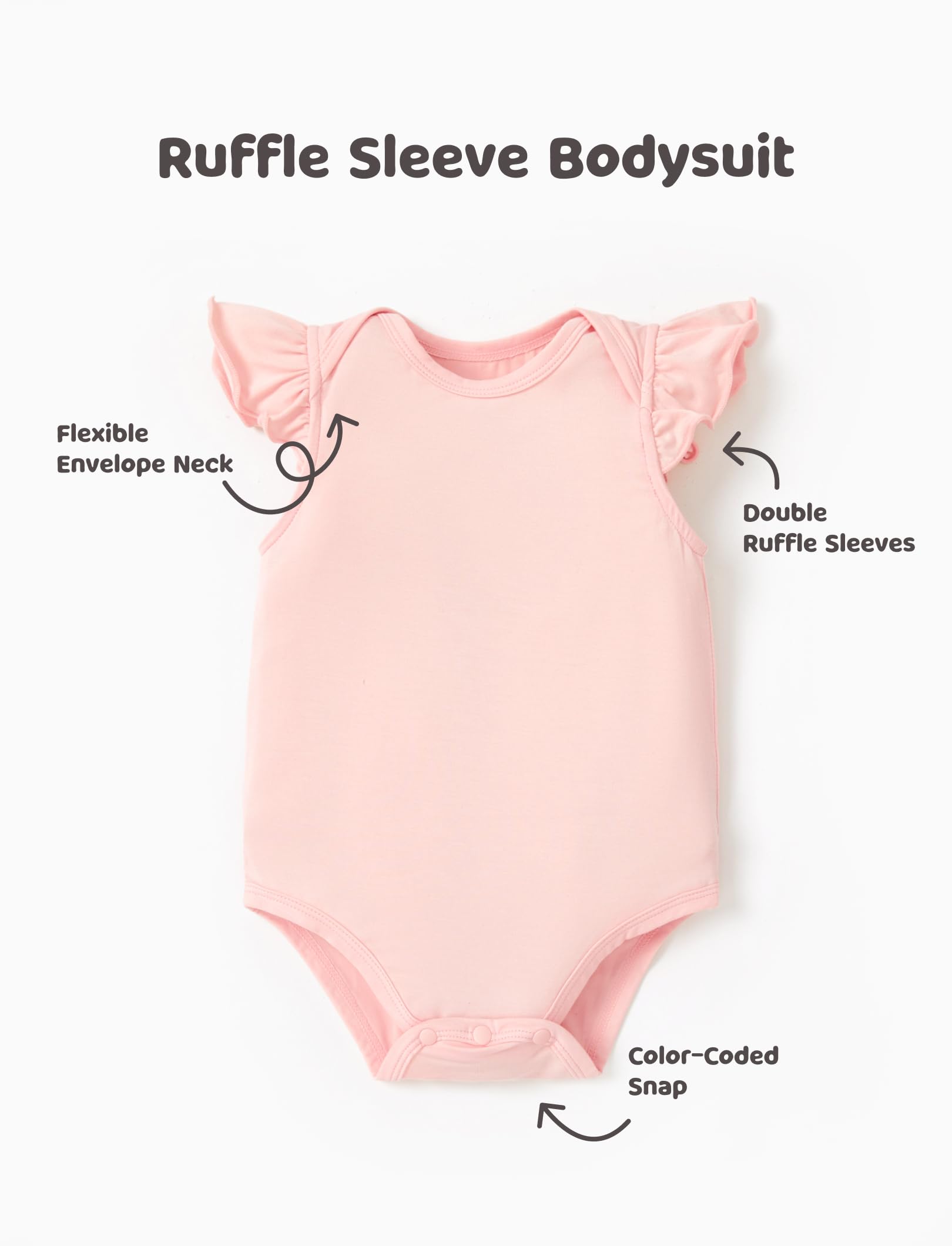 PATPAT Baby Girl Bodysuits 3-Pack - Soft Bamboo Viscose Summer Outfits for Newborn Infant and Toddler