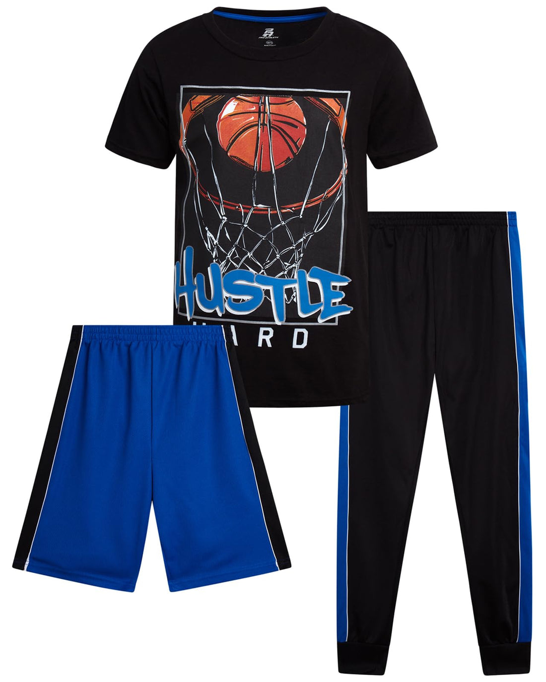Boys 3-Piece Graphic T-Shirt, Shorts and Jogger Set