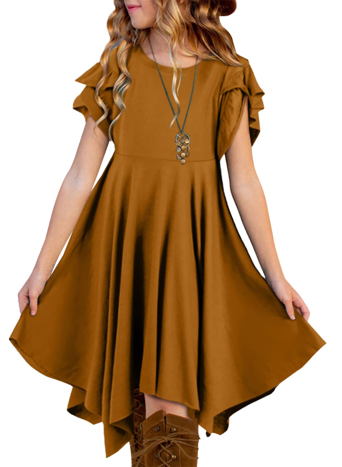 blibean Tween Girls Summer High Low Boho Dresses Size 4-15 Years