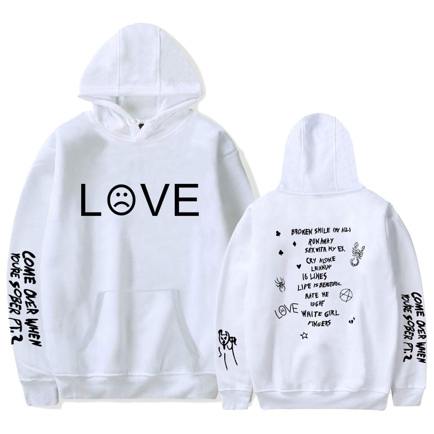 Thyoeun Lieep Hoodie Love Printed Hooded Sweatshirt Fashion Hip Hop Sweater Jacket Pullover Tops