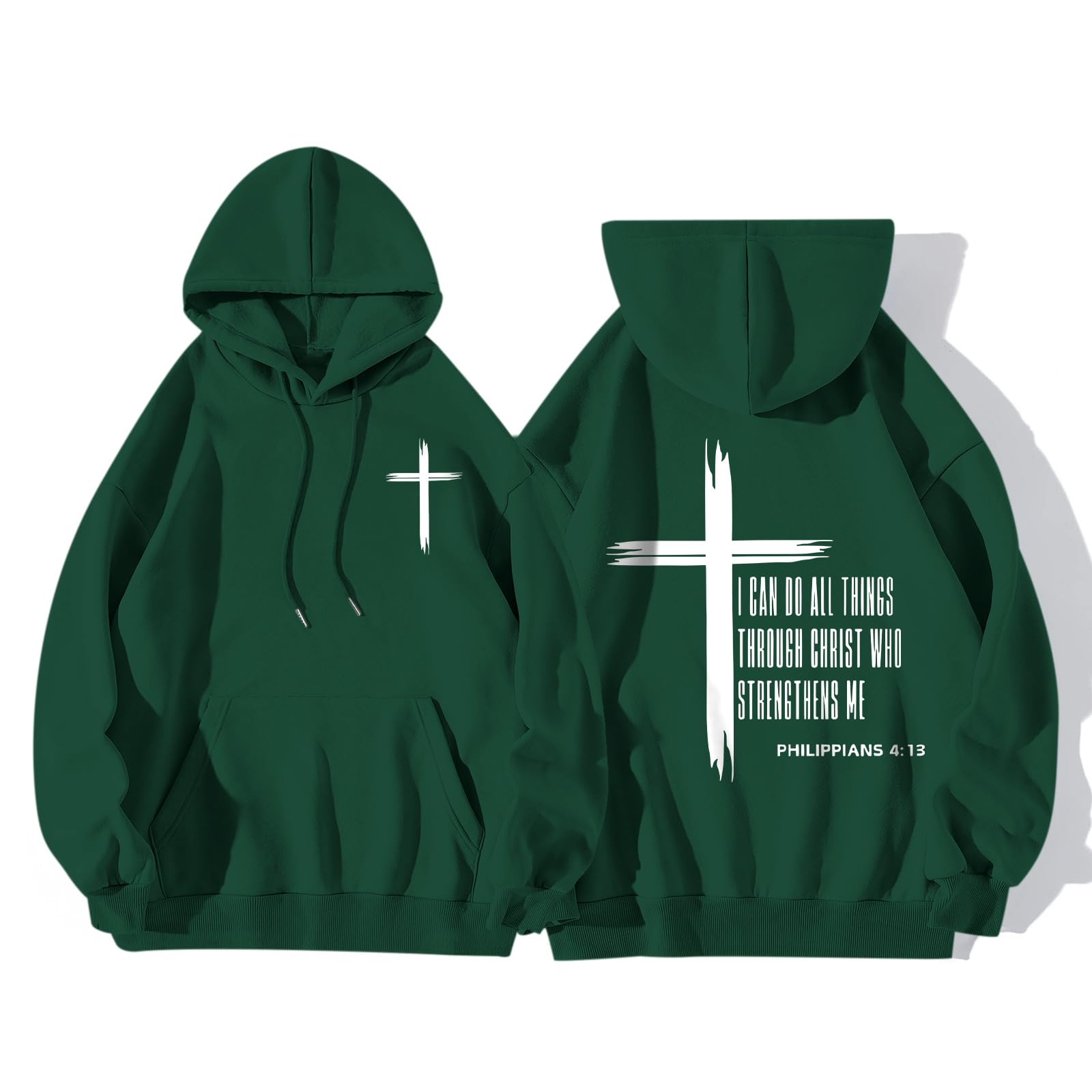KEEVICI Christian Graphic Hoodies For Teen Boys Jesus Hoodie Faith God Sweatshirt Bible Verse Pullover Religious Tops