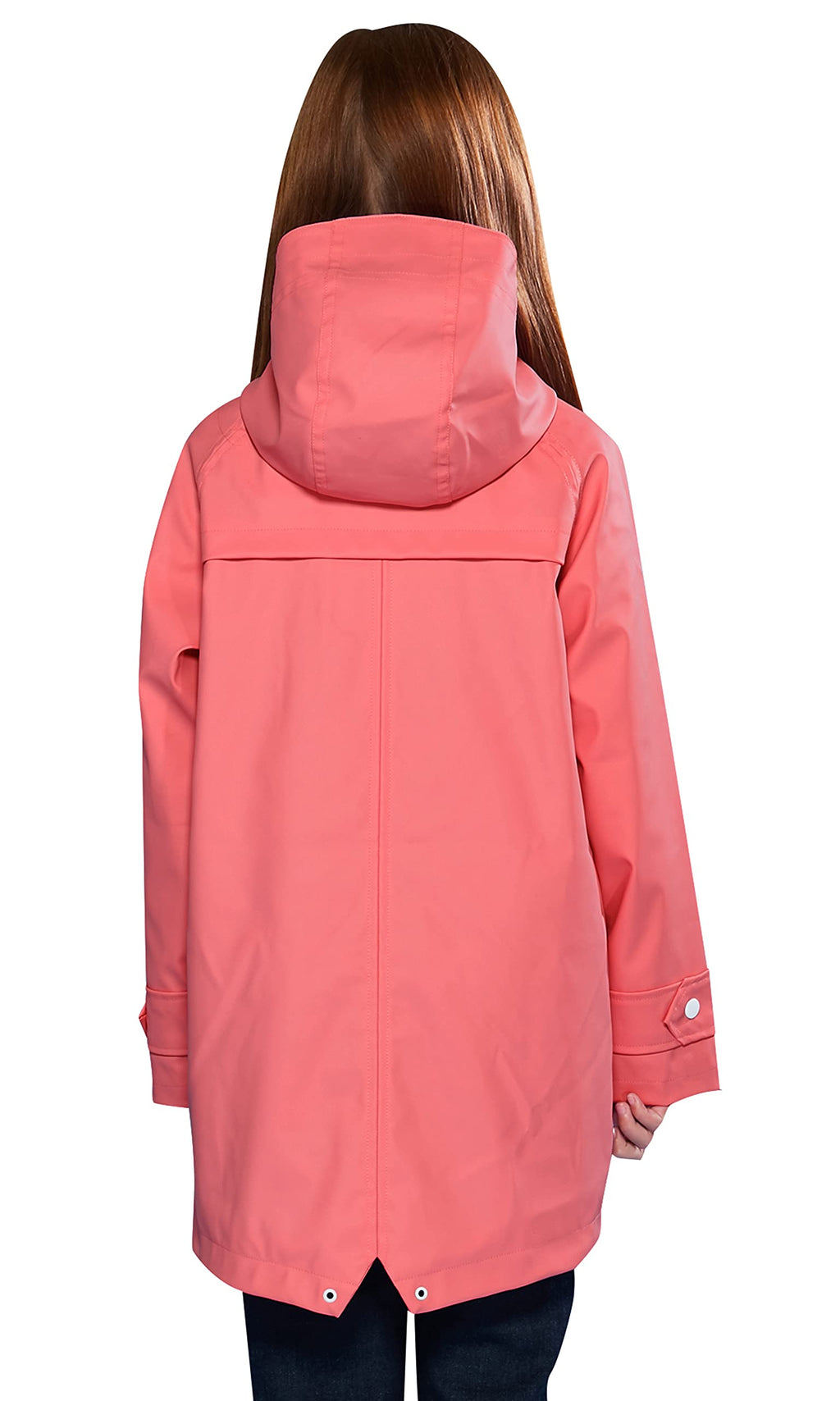 SOLOCOTE Kids Rain Jacket Hooded Lined Rubber RainCoats for Girls Boys Waterproof Windproof Size 5-14Y