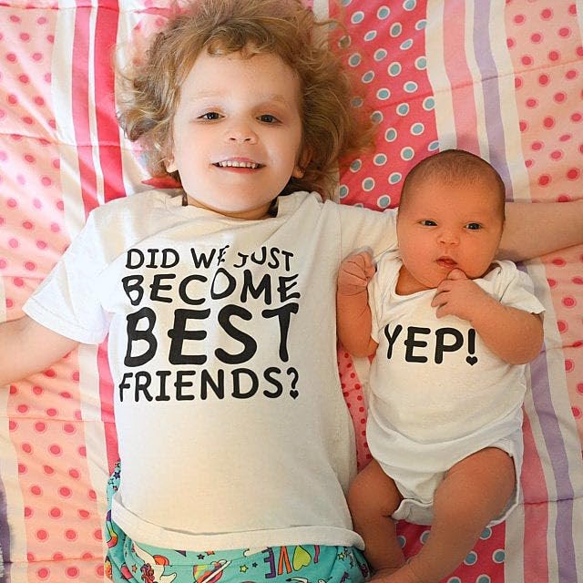 CREAIRY Did We Just Become Best Friends Big Brother Sister Little Brother Sister Matching Outfits Baby Boy Girl Shirt Romper