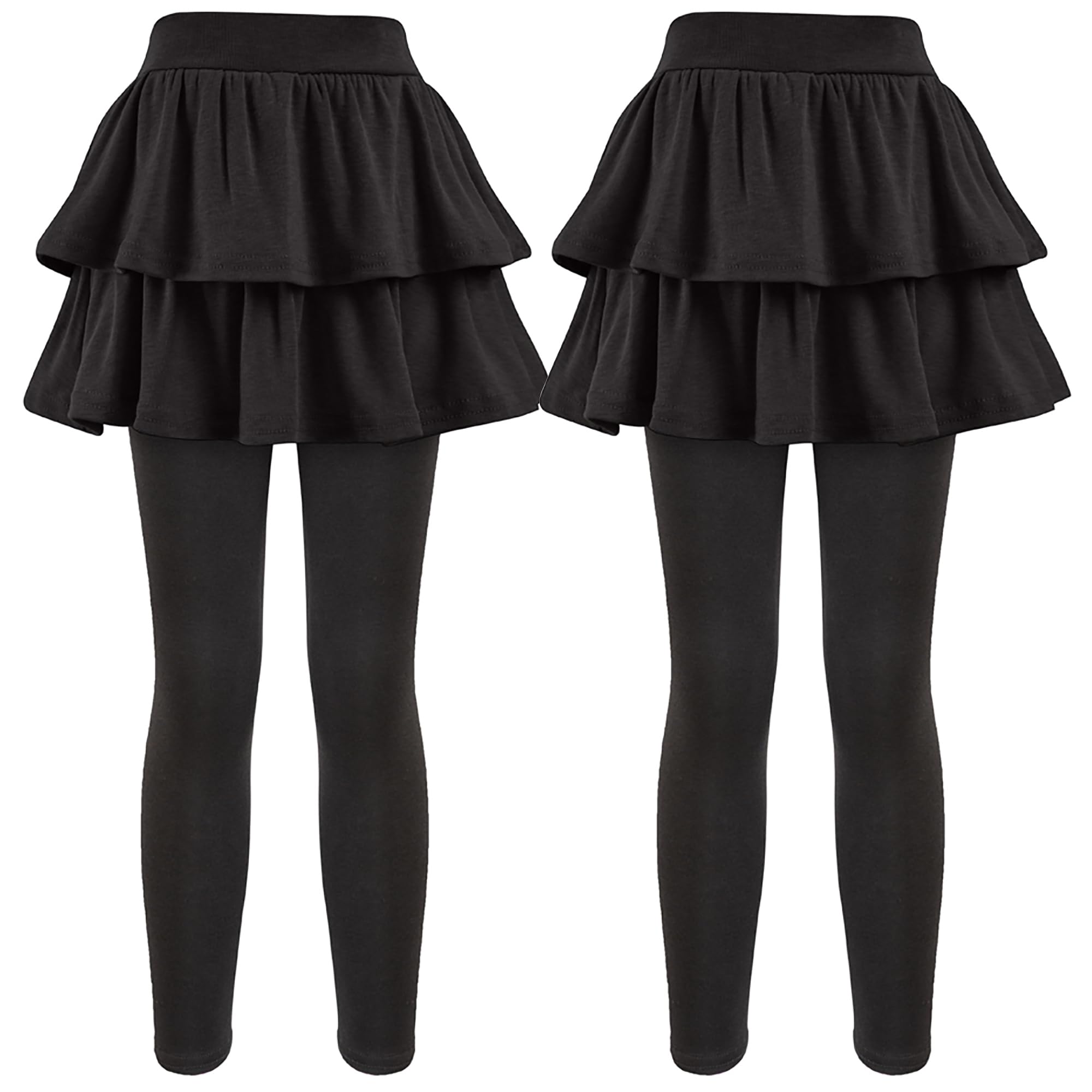 GUOGUOWU Girls School Uniform Pants Leggings with Skirts Stretch Warm Jegging 4-12 Years