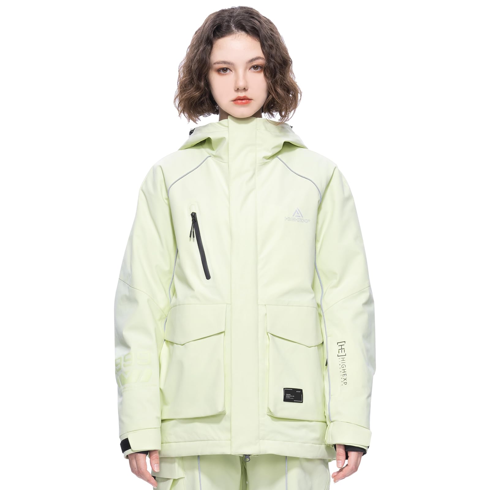 HIGH EXPERIENCE Ski Jacket Snowboard Coat Snow Winter Waterproof Insulated Windproof Baggy Warm Hooded Jacket for Men Women