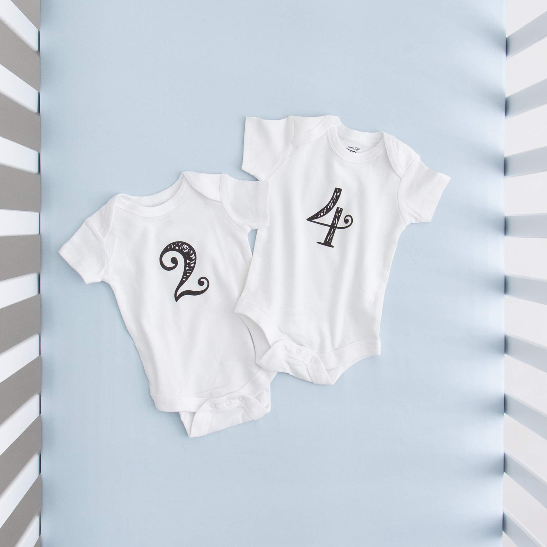 JumpOff Jo - Seize The Moment Baby Milestone Onesies, 1 Through 12 Bodysuit Set With Numbers, Newborn Essentials