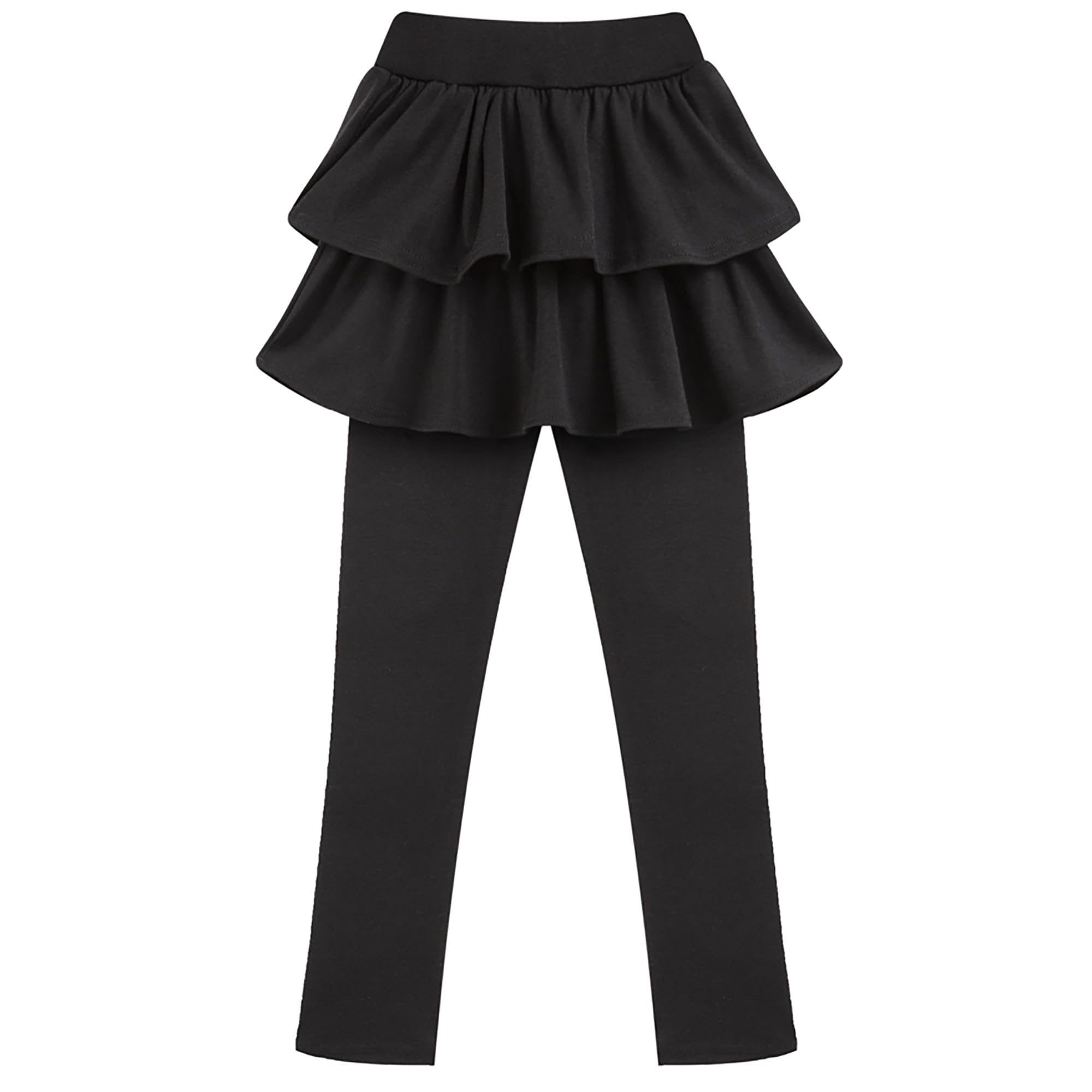 GUOGUOWU Girls School Uniform Pants Leggings with Skirts Stretch Warm Jegging 4-12 Years