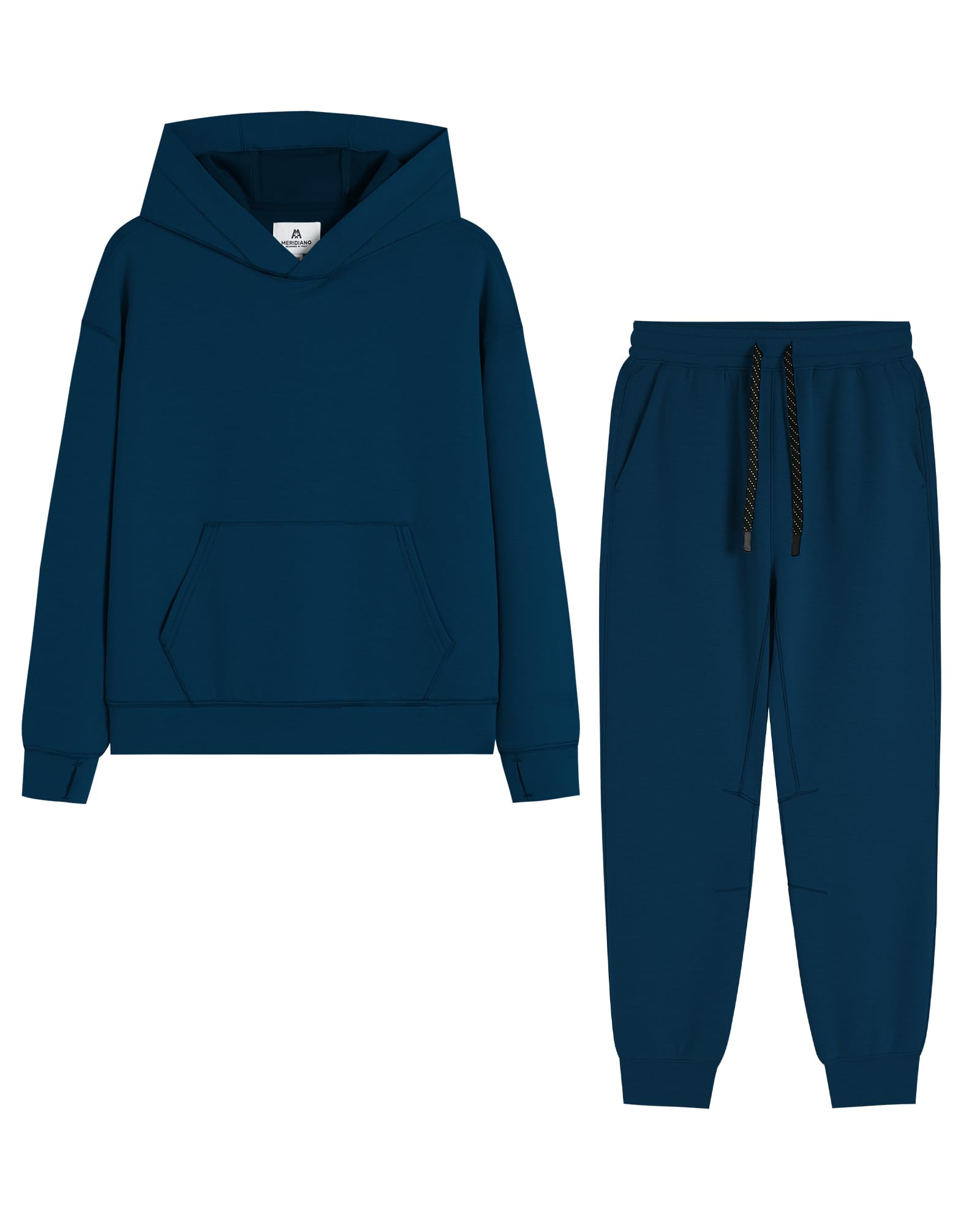 MERIDIANO Boys Sweatsuit 2 Piece Outfits Cozy Athletic Tracksuit Set Pullover Hoodie and Jogger Pants Kids Clothes Size 5-16