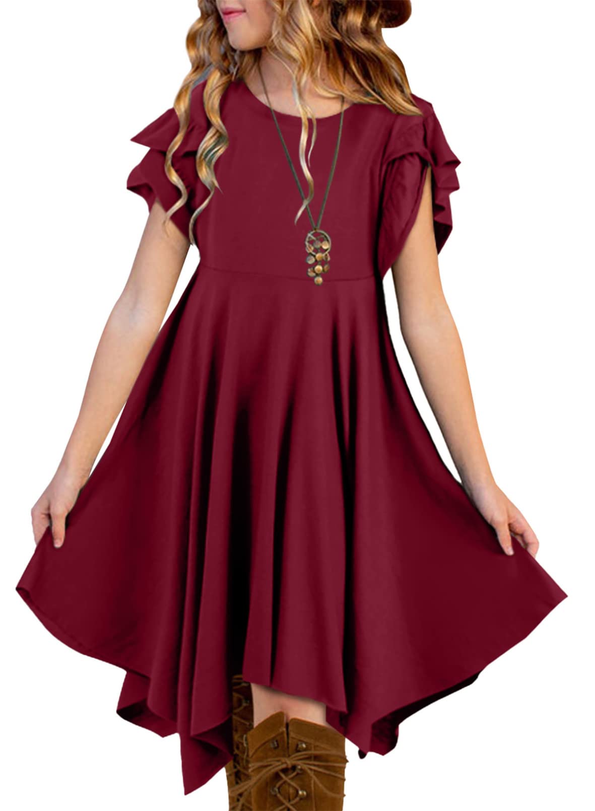 blibean Tween Girls Summer High Low Boho Dresses Size 4-15 Years