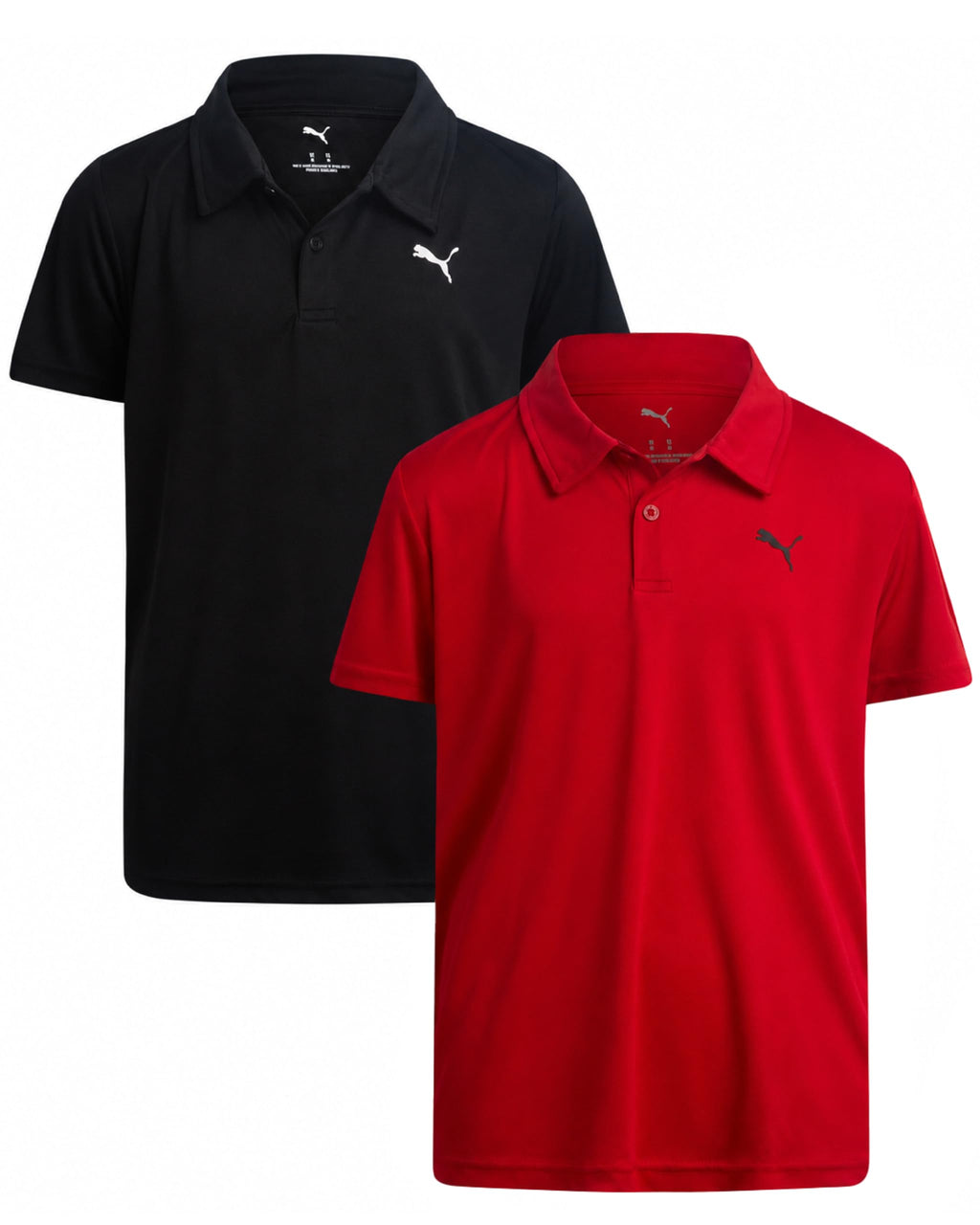 PUMA Boys Polo Shirt - 2 Pack Athletic Performance Short Sleeve Boys Golf Shirts - Cool Casual Collared Shirts