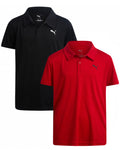 PUMA Boys Polo Shirt - 2 Pack Athletic Performance Short Sleeve Boys Golf Shirts - Cool Casual Collared Shirts
