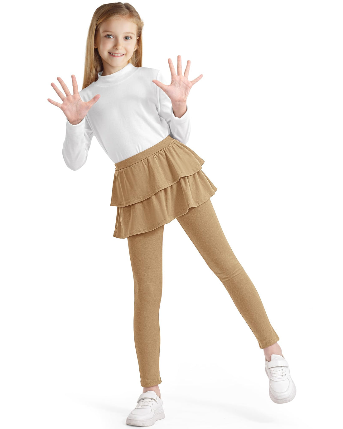 Girls 2-Pack Ruffle Skirt Leggings for School and Play