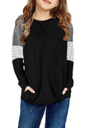 storeofbaby Girls Tops Casual Long Sleeve Shirts Loose Round Neck Tunic Blouse