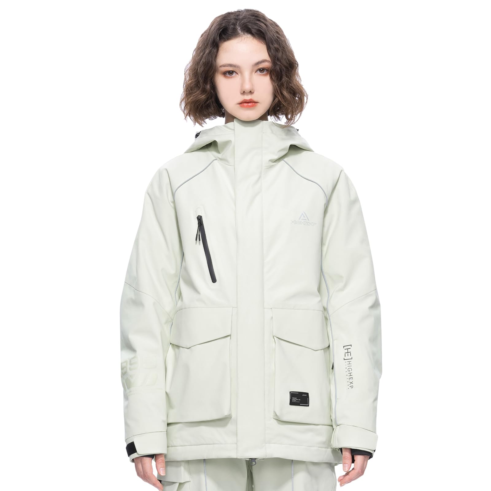 HIGH EXPERIENCE Ski Jacket Snowboard Coat Snow Winter Waterproof Insulated Windproof Baggy Warm Hooded Jacket for Men Women