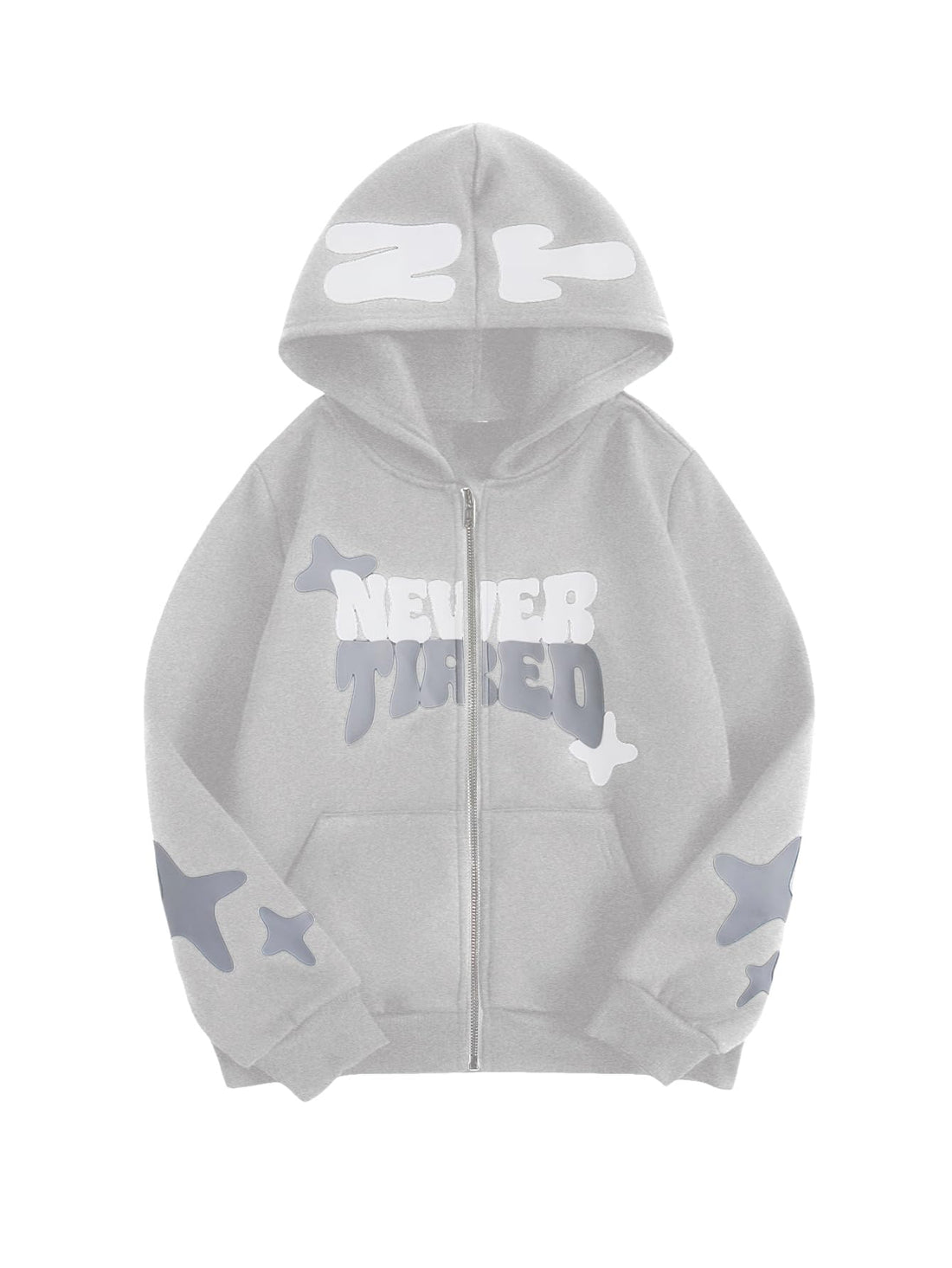 Boys Y2K Letter Graphic Zip-Up Hoodie Sweatshirt