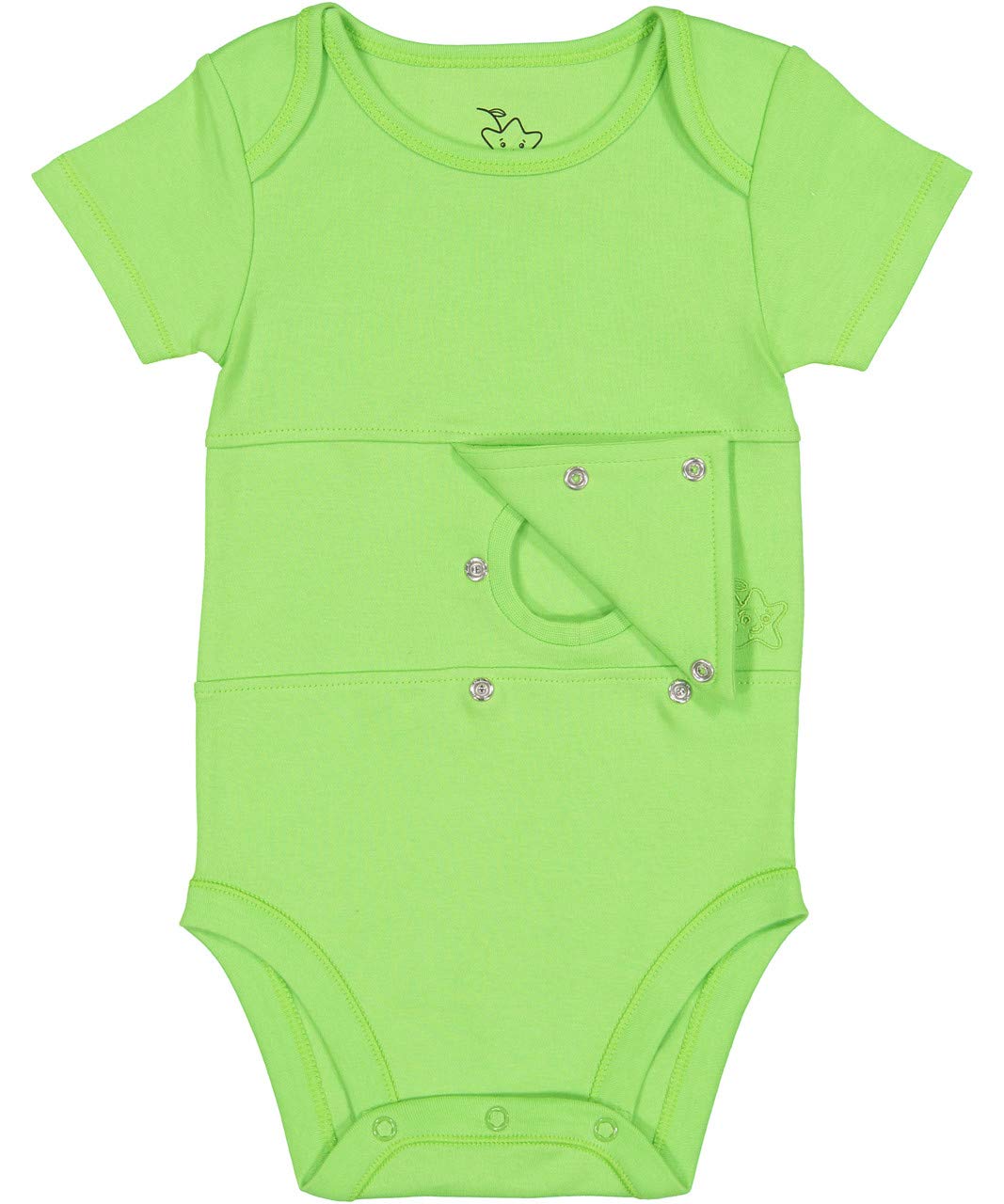 Starberrykids Unisex Adaptive Feeding G-Tube Baby Onesies, 100% Cotton, Round Neck Style, Short Sleeve- 17 Colors & 10 Sizes