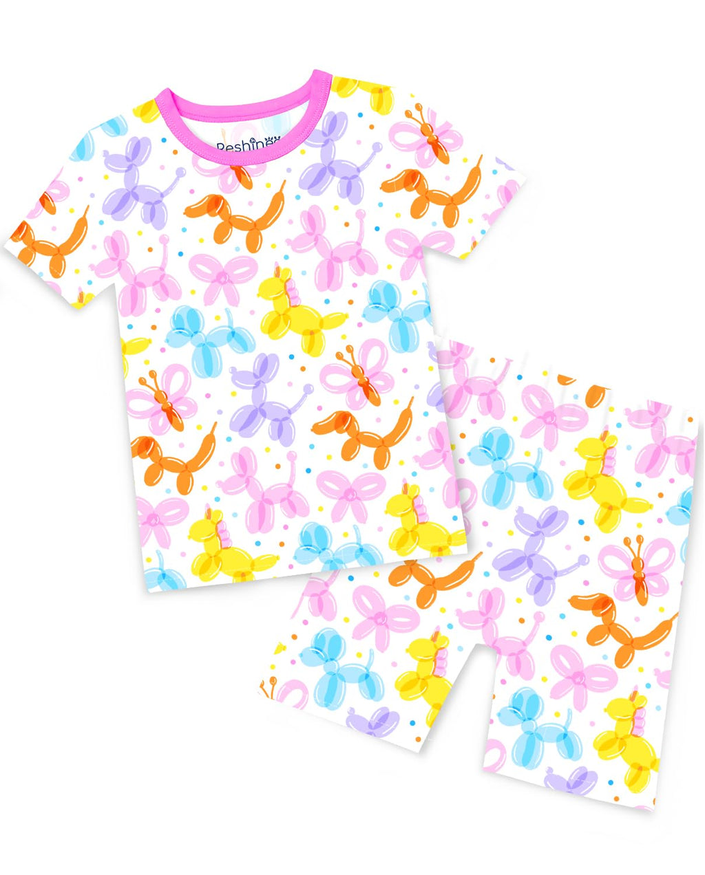 babee Reshinee Bamboo Viscose Toddler Unicorn Mermaid Girls Kids Pajamas Short Sleeve Summer Cool Snug fit Pjs 12M-8Y 2pcs