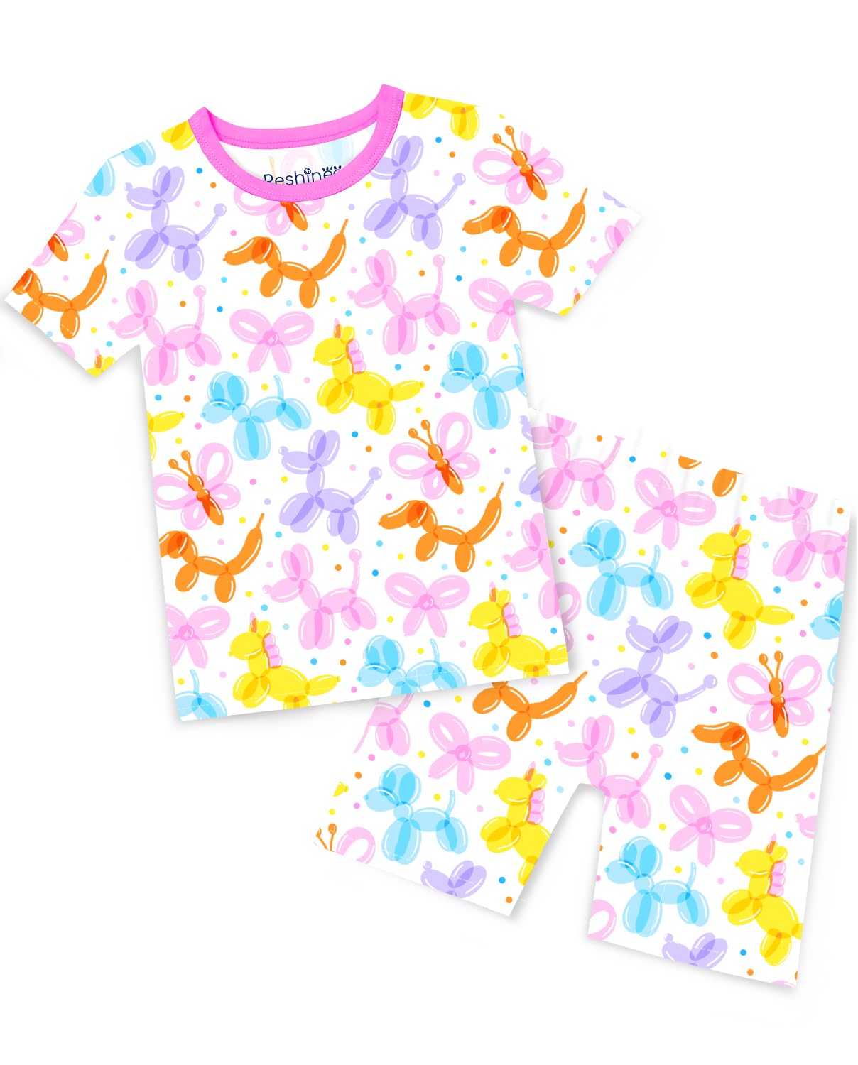 babee Reshinee Bamboo Viscose Toddler Unicorn Mermaid Girls Kids Pajamas Short Sleeve Summer Cool Snug fit Pjs 12M-8Y 2pcs