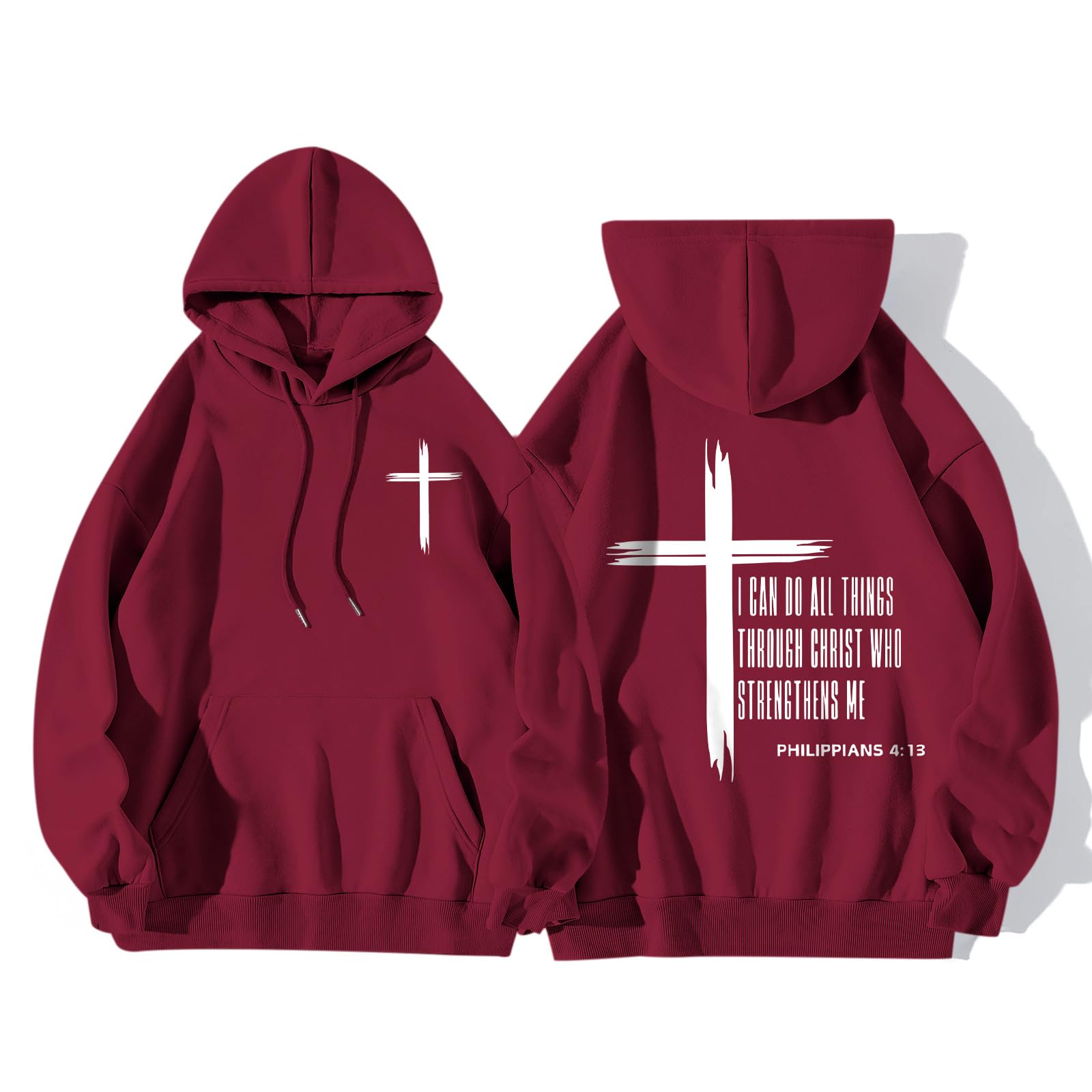 KEEVICI Christian Graphic Hoodies For Teen Boys Jesus Hoodie Faith God Sweatshirt Bible Verse Pullover Religious Tops