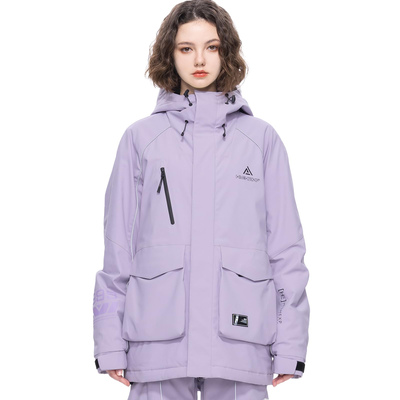 HIGH EXPERIENCE Ski Jacket Snowboard Coat Snow Winter Waterproof Insulated Windproof Baggy Warm Hooded Jacket for Men Women