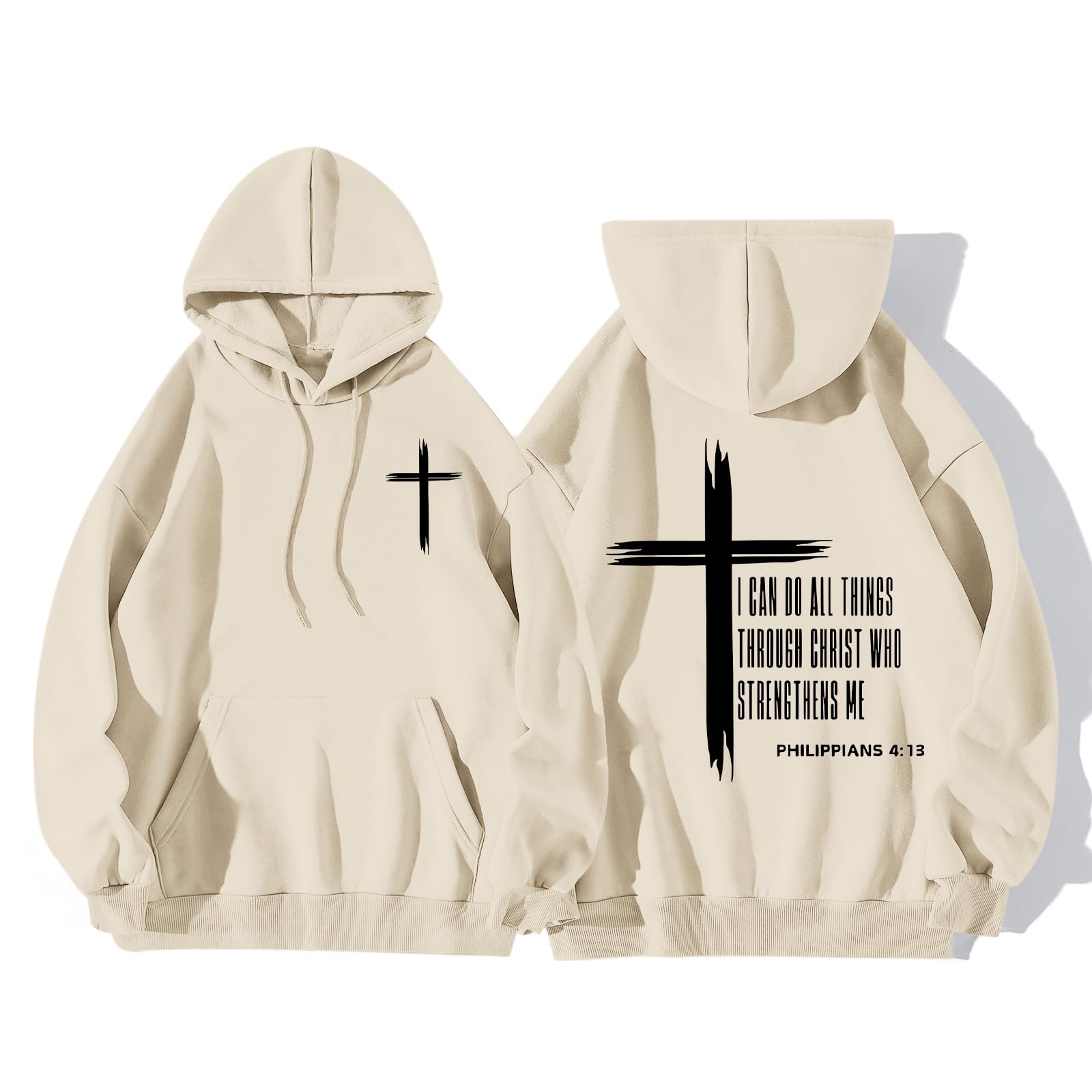 KEEVICI Christian Graphic Hoodies For Teen Boys Jesus Hoodie Faith God Sweatshirt Bible Verse Pullover Religious Tops