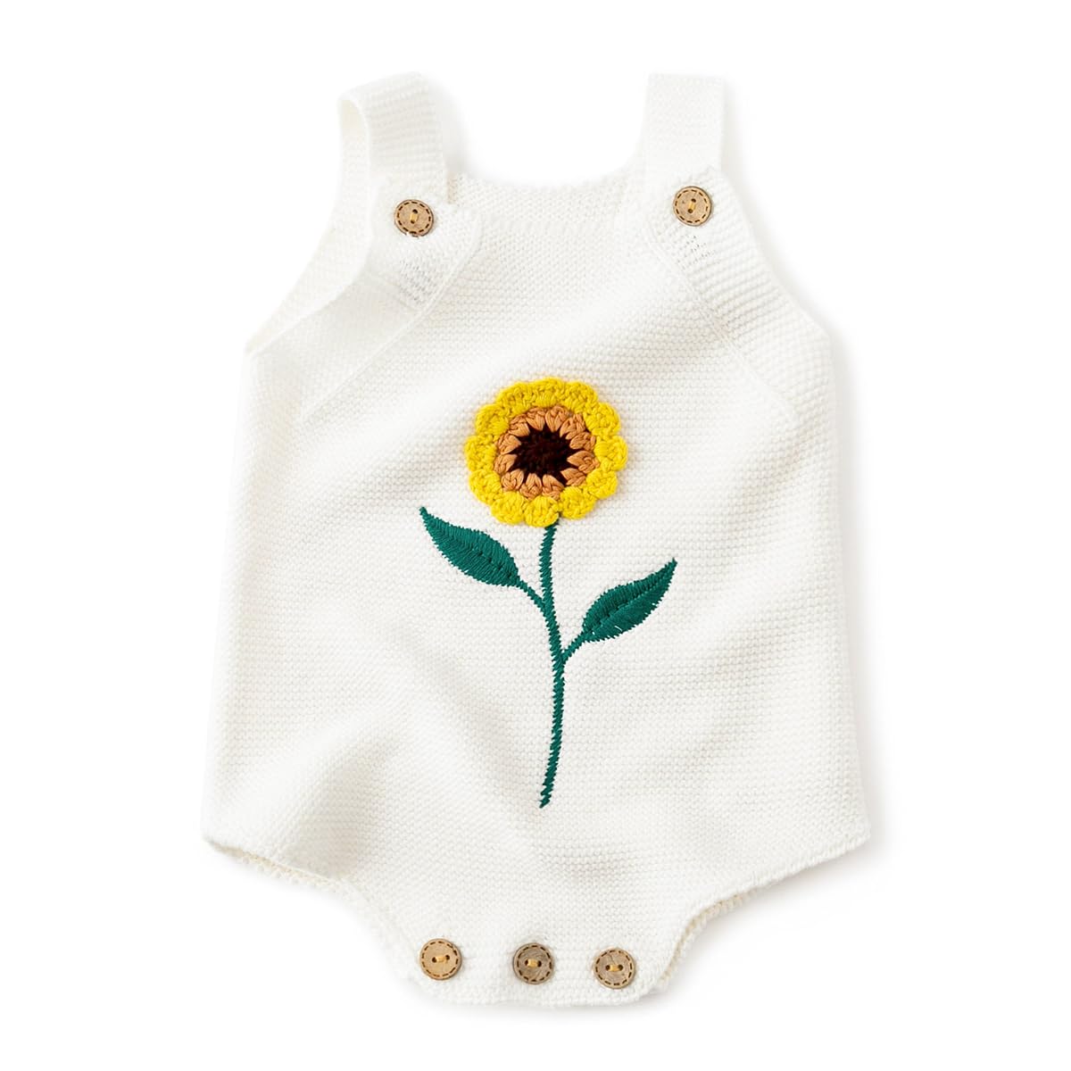 Simplee kids Baby Girls Sunflower Knit Rompers Knit Clothes for Newborn Baby Girls