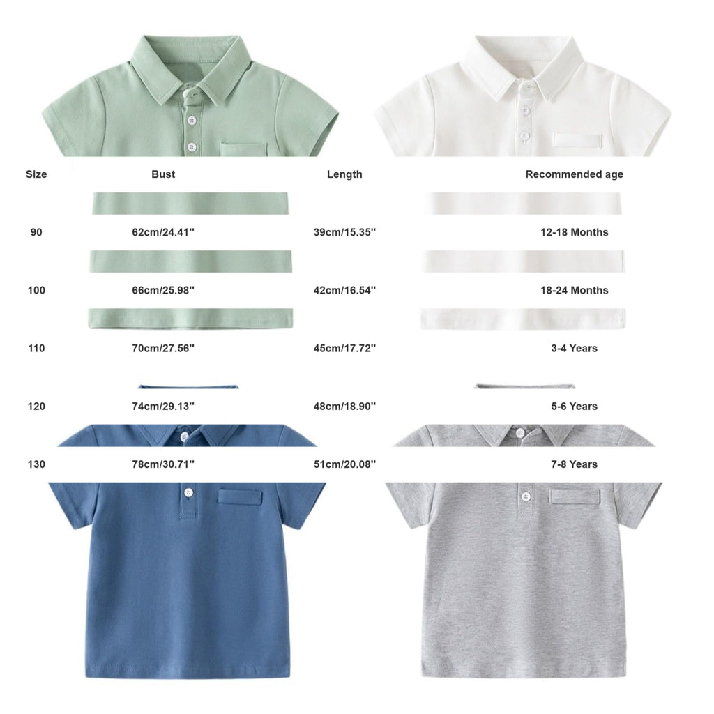 Back to School Polo Shirts for Boys Collared Short Sleeve Button Down Cotton Uniform Tops Daily Casual Outdoor Wear Clothes