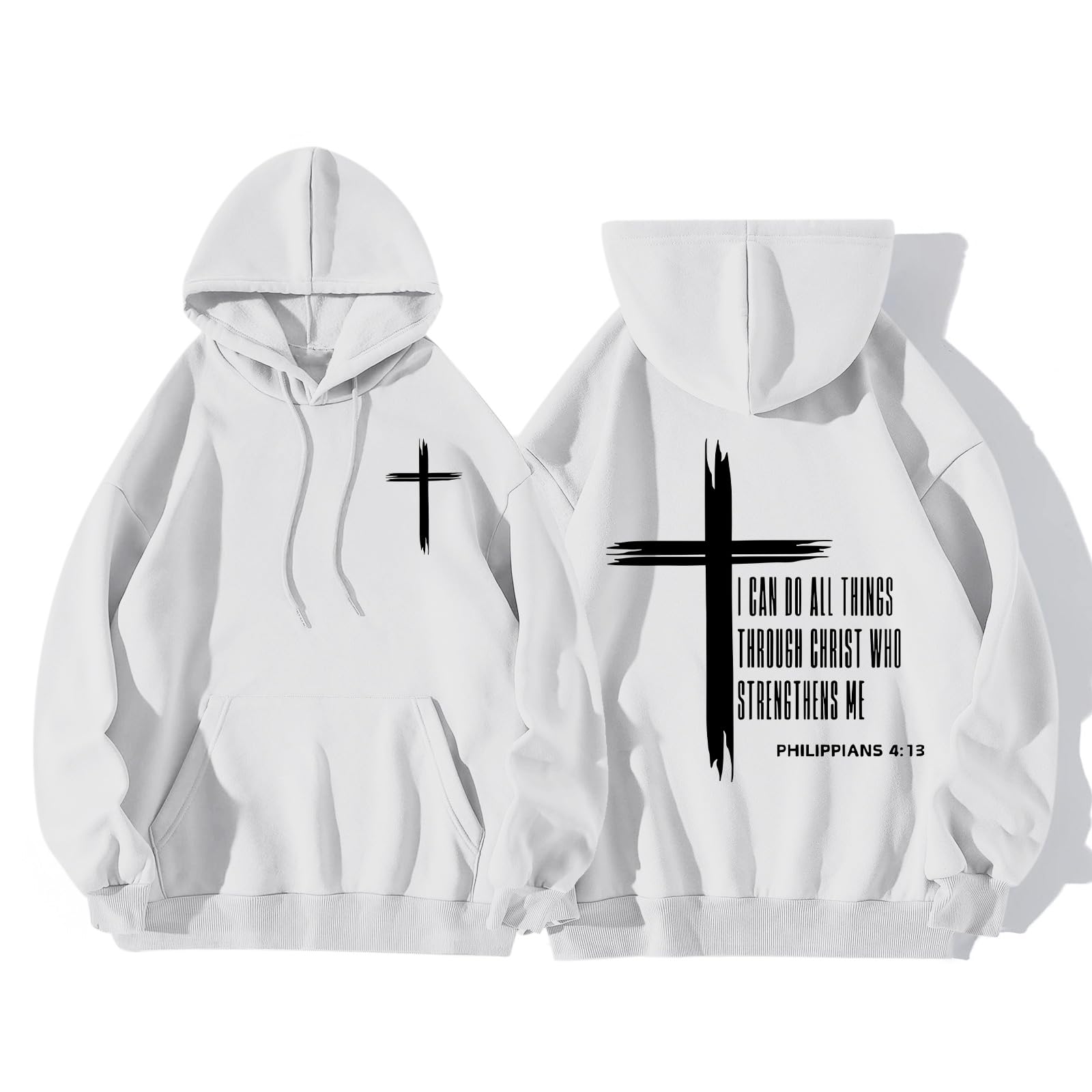 KEEVICI Christian Graphic Hoodies For Teen Boys Jesus Hoodie Faith God Sweatshirt Bible Verse Pullover Religious Tops