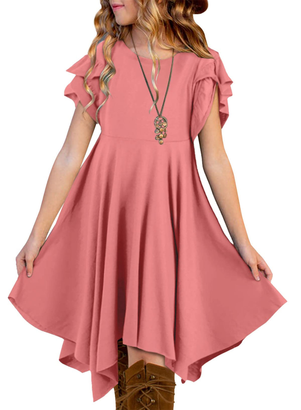 Tween Girls High-Low Boho Summer Dress for Ages 4–15