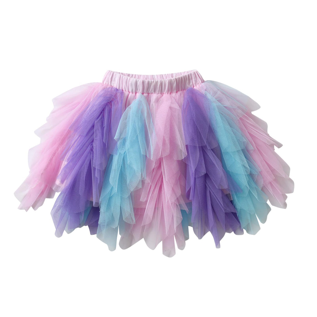 DXTON Girls Rainbow Flower Tulle Skirt Toddler Tutu Girls Clothes