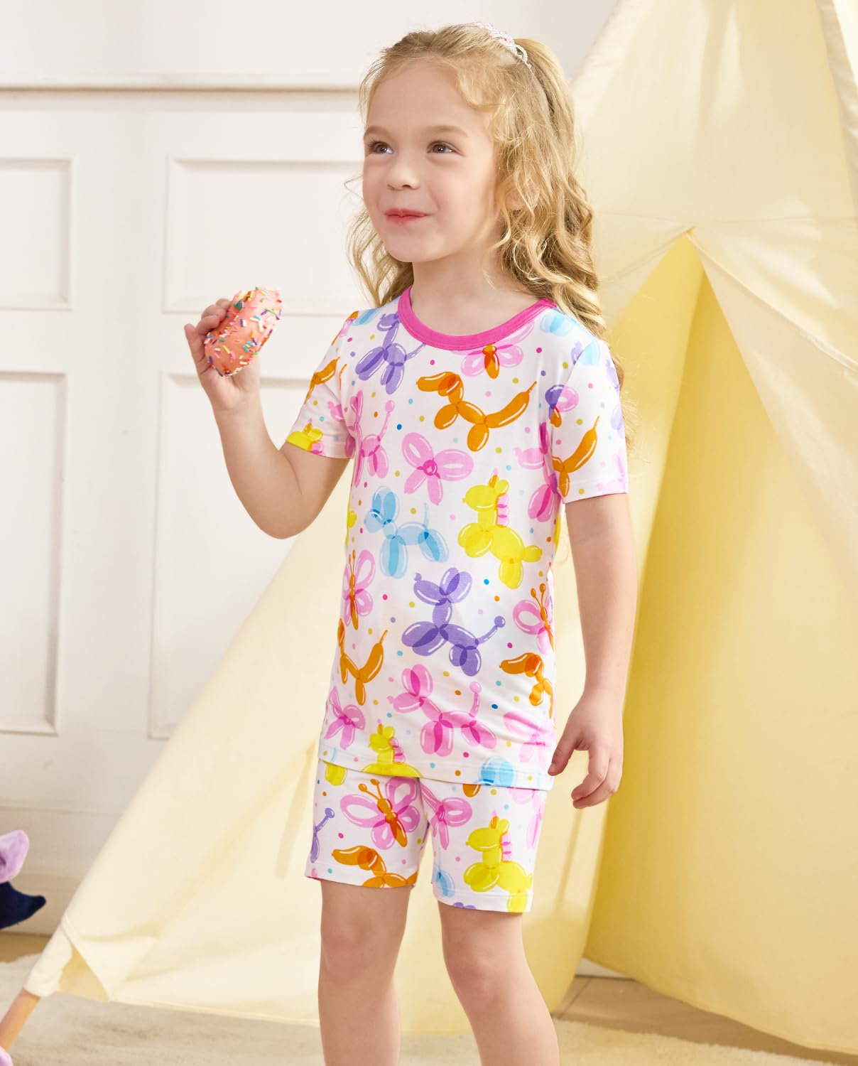 babee Reshinee Bamboo Viscose Toddler Unicorn Mermaid Girls Kids Pajamas Short Sleeve Summer Cool Snug fit Pjs 12M-8Y 2pcs