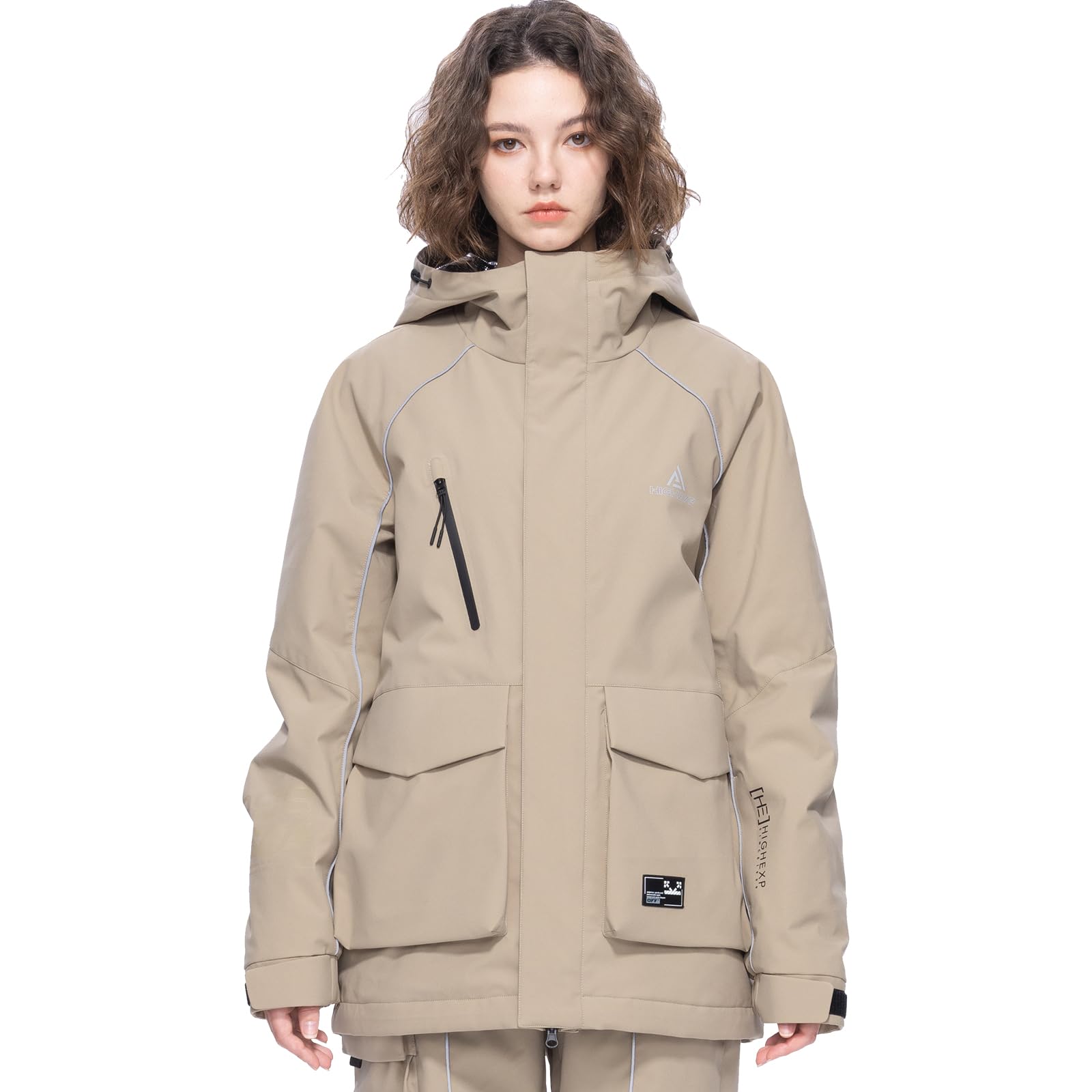 HIGH EXPERIENCE Ski Jacket Snowboard Coat Snow Winter Waterproof Insulated Windproof Baggy Warm Hooded Jacket for Men Women