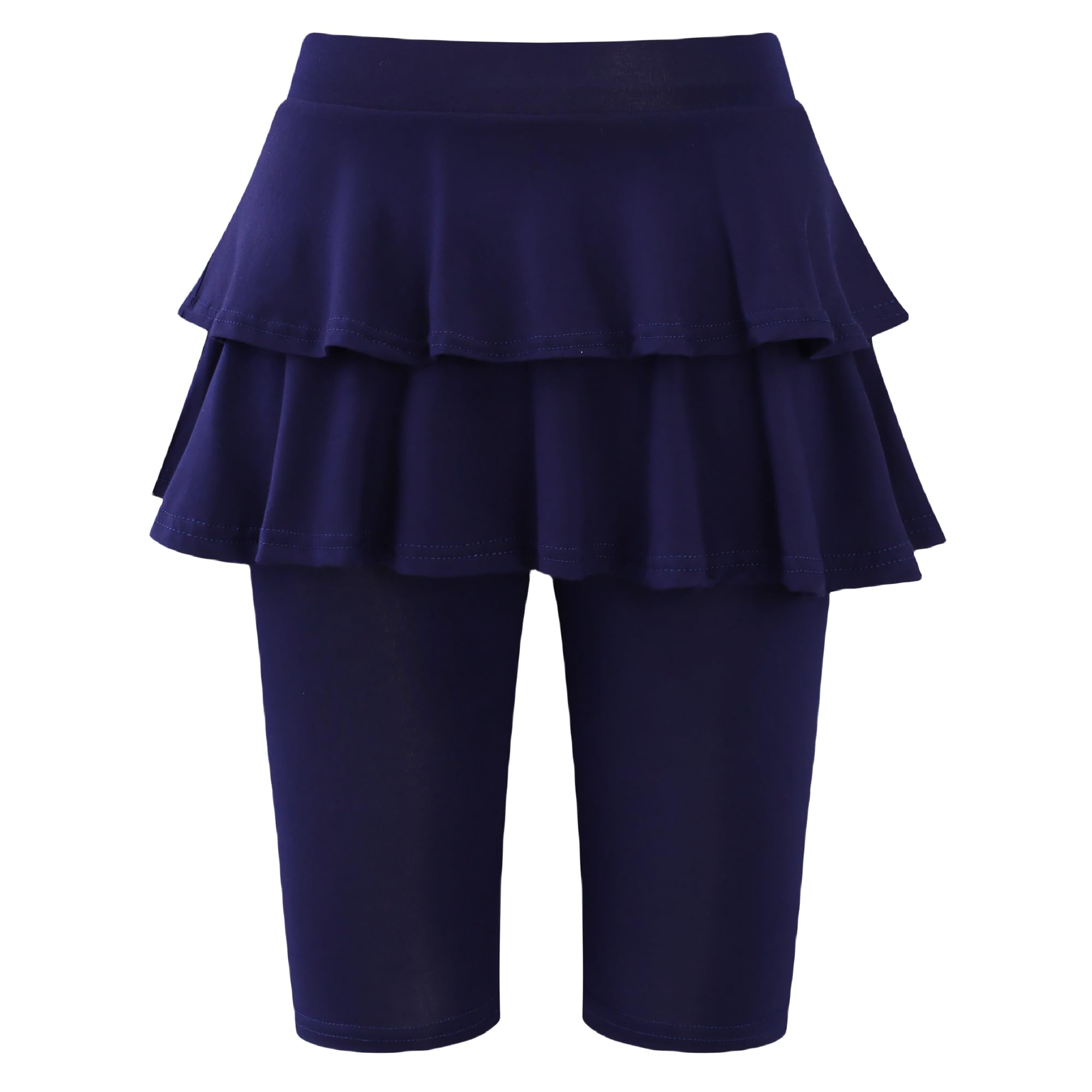 Deuerr Girls 4-12 Years Knee-Length Skirted Leggings, Summer Stretchy Athletic Pants for Toddler Kids - Breathable & Durable