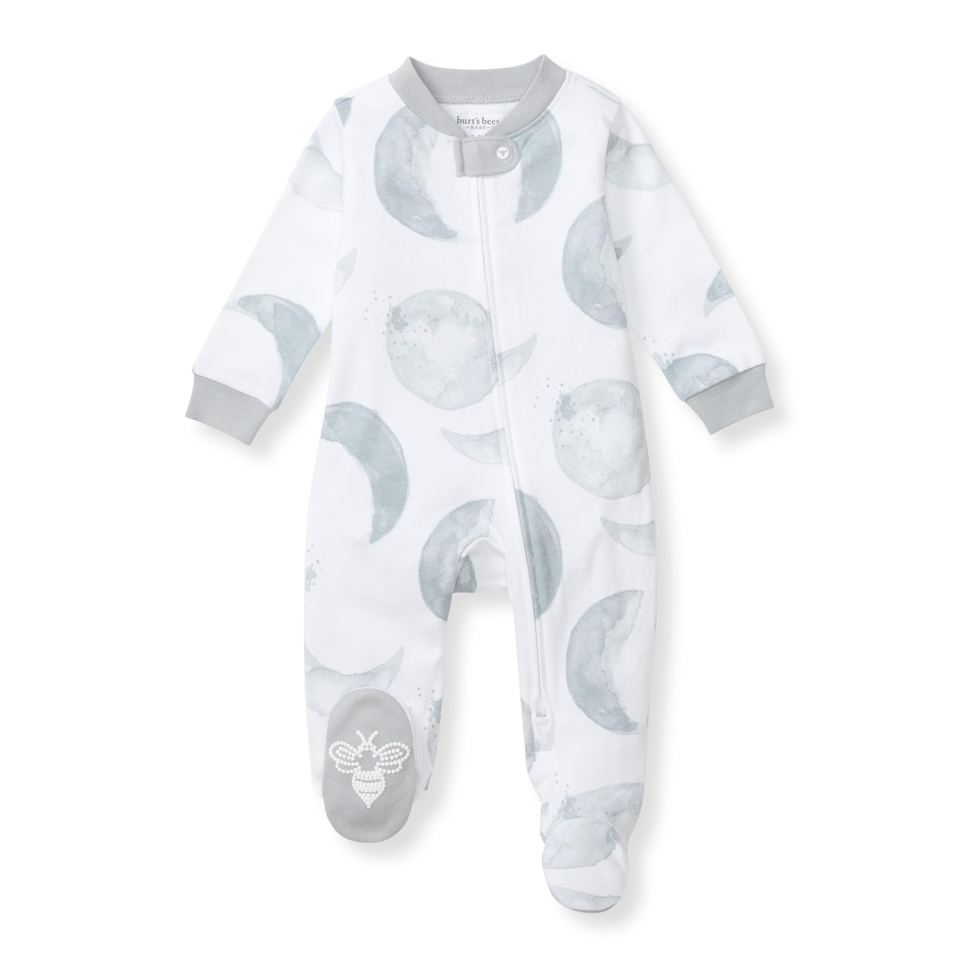 Burt's Bees Baby Boys Sleep and Play Pajamas, 100% Organic Cotton, One-piece PJs, Diagonal Zip Up Loose Fit Footie