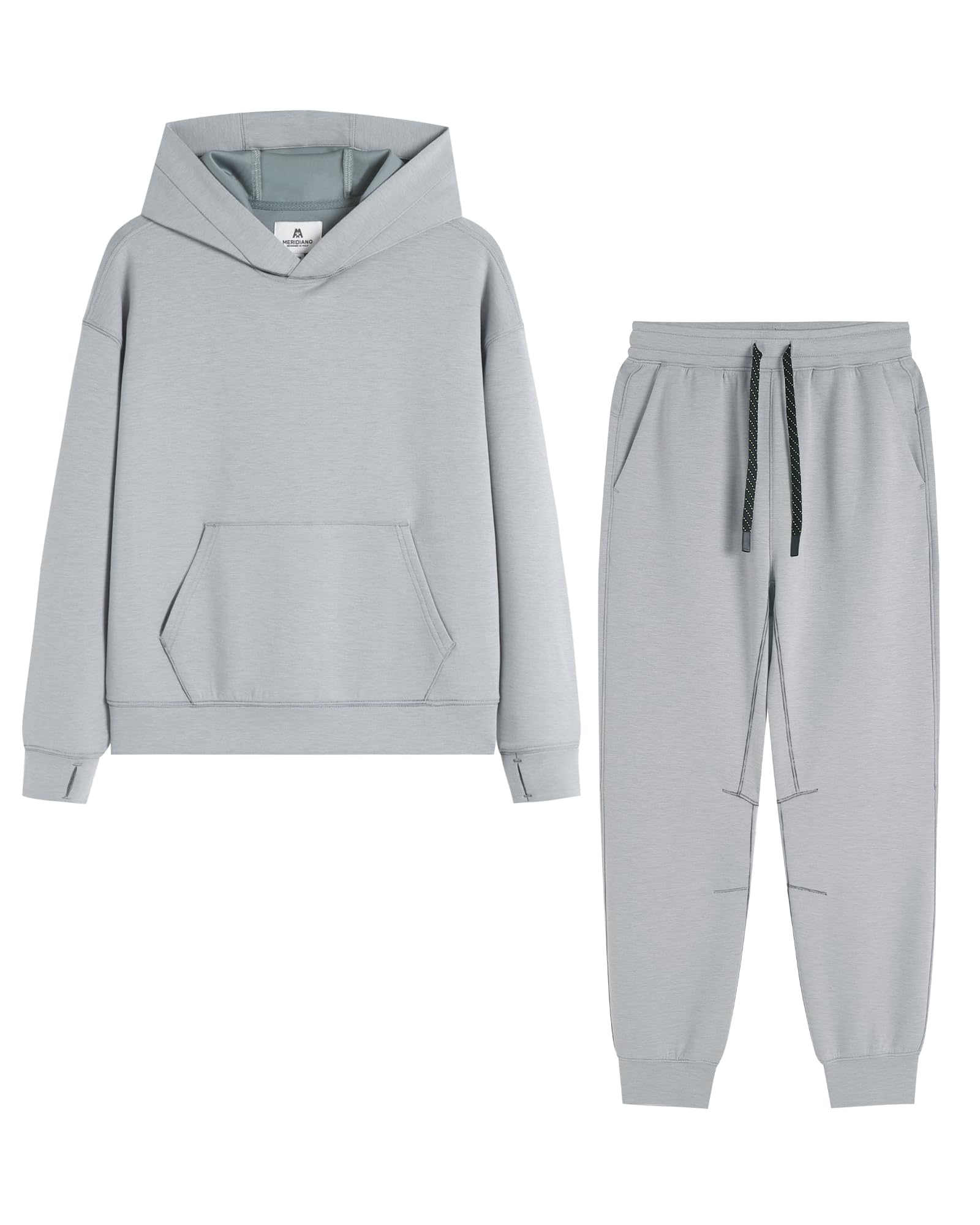 MERIDIANO Boys Sweatsuit 2 Piece Outfits Cozy Athletic Tracksuit Set Pullover Hoodie and Jogger Pants Kids Clothes Size 5-16