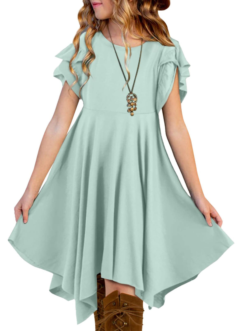blibean Tween Girls Summer High Low Boho Dresses Size 4-15 Years